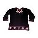 Ladies' 55% Acrylic 45% Cotton 3/4 Sleeve with Hand Crochet and cross Stitch Hand Embroidery Sweater, S/1464