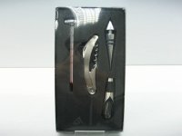 4 pcs stopper/pourer/themometer & pocket knife set