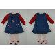 BB girl's denim pinny, tee and tight set