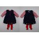 Bb Girl's Stripe Tee, Pinny And Tight 3pcs Set, DH08-9621