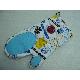 4pcs Silicone Patches Oven Mitt with cookies patterned diagonal-lined fabric