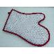 Transparent Silicone Oven Mitt with diamond shaped pattern fabric underneath