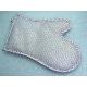 Transparent silicone oven mitt with square shaped pattern fabric underneath