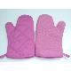 Silicone Oven Mitt with plain diagonal-lined fabric