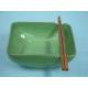 Rectangular bowl with chopstick holder & with 1 pair chopsticks (Stoneware), FDJ9001