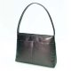 Handbag in metallic fake leather with eyelets on strap, EA-2113