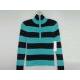 Sell 7g rib color striped l/slv pullover, mock nk, half button front