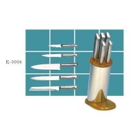 6 PCS Full Stainless Steel Knife Set with Block