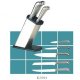 6 PCS Full Stainless Steel Knife Set with Block