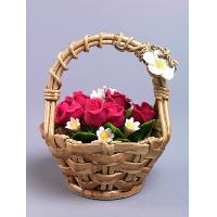 Rose Soap Flower in Ceramic Basket