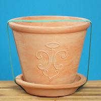 TERRACOTTA ITEMS - POT WITH SAUCER