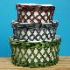 RATTAN WITH ZINC ITEMS, NA11840 SET OF 3