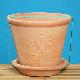 TERRACOTTA ITEMS - POT WITH SAUCER