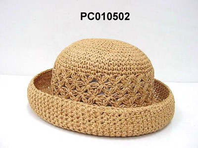 PAPER STRAW CROCHET HAT