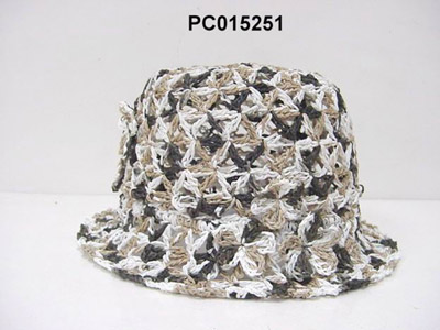 PAPER STRAW CROCHET HAT