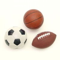 5.5  inches Soft Grip PVC Synthetic Leather Soccer Ball5 inches PVC Synthetic Leather Mini Basketball6.5 inches x 4 inches PVC Synthetic Leather Mini American Football