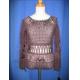 Ladies' 100% Rayon Tape Yarn Hand Crochet Pullover, LAX-0014