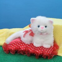 Sell 10 inches FURRY CAT ON HEART CUSHION