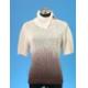 Split neck short slv pullover, with dip dye, 2145