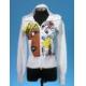 Hooded zip cardigan with printed knit fabric, M4MD394C