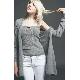 Long cardigan / Multi ribs top