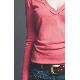 Hand crochet necktrim pullover, FP-193