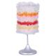 Round table lamp with laced shade