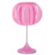 Round table lamp with satin shade