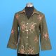 Ladies woven blouse with embroidery + sequins