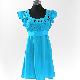 Ladies' Cutwork Polyester Elastane Woven Dress, TEAL <B>DRESS</B>