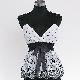 Ladies' Polyester Chiffon Camisole with Flocking and Border Print at Bottom Hem