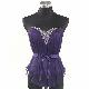 Ladies' Polyester Elastane Satin With Mesh Top & Beading & Embroidery on Top Edge