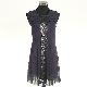 Ladies' 100% silk chiffon dress with fancy sequin at centre front