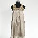 Ladies' 100% polyester satin dress with stone around front neck & armhole