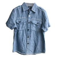 Older Boy's linen/cotton shirt with profile stitchings.
