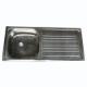 single bowl with cover stainless steel sink, 100-0038
