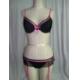 Underwired bra with thong & suspender, L042