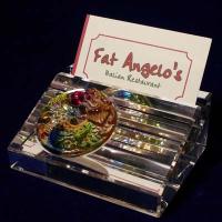 Decorative crystal name card holder with color glass dragon