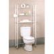 KNOCKED DOWN STEEL BATHROOM SPACE SAVER, W/4 ADJUSTABLE FOOTS, W/8 HOOKS, VH07-001-001