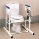 KNOCKED DOWN STEEL BATHROOM TOILET SEAT SAFETY SUPPORT, W/ADJUSTABLE ARM SUPPORT, W/ MAGAZINE RACK, VH07-002-001