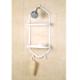 KNOCKED DOWN PLASTIC 2-TIER SHOWER CADDY WITH 2 HOOKS, PF-02-003