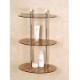 3 TIER KNOCKED DOWN BATHROOM GLASS SHELF WITH STAINLESS STEEL FITTINGS, GF-02-002A