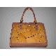 Beige Color Cow Leather Patch Work Shoulder Tote Bag
