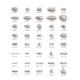 Metal Look Fancy beads in Silver