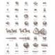 Metal Look Fancy beads in Silver