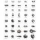 Metal Look Fancy beads in black