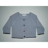 Long Sleeve Cardigan W/Yarn Trim