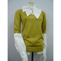Long Sleeve Sweater W/Cotton fabric trim