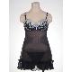 Embroidery mesh babydoll set