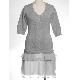 Ladies knitting dress with chiffon